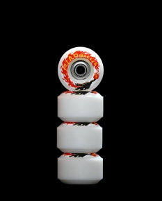 PIRO CAT - WHITE REVERSIBLE REAL WEAR GRAPHIC 8MM STREET RS WHEELS (P3)