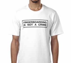 BUBULKA T-SHIRT FINGERBOARDING IS NOT A CRIME WHITE