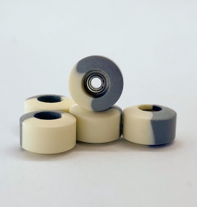 DIRTY FB ILLPILLS - WHITE/GREY URETHANE FINGERBOARD WHEELS (70D STREET SHAPE)