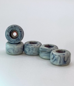 DIRTY FB ILLPILLS - GREY SWIRL URETHANE FINGERBOARD WHEELS (70D STREET SHAPE)
