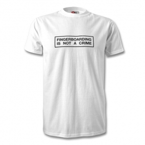 BUBULKA T-SHIRT FINGERBOARDING IS NOT A CRIME WHITE