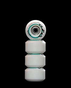DISC - WHITE REVERSIBLE REAL WEAR GRAPHIC 8MM STREET RS WHEELS (P3)