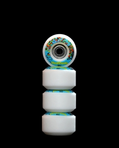 TECHNICOLOR - WHITE REVERSIBLE REAL WEAR GRAPHIC 8MM STREET RS WHEELS (P3)