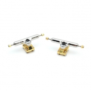 BLISTERED TRUCKS - CHROME, GOLD BASEPLATE - 33MM
