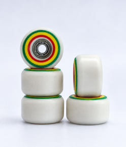 DIRTY FB ILLPILLS - RASTA URETHANE FINGERBOARD WHEELS (70D STREET SHAPE)