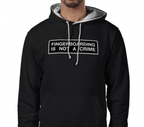 BUBULKA FINGERBOARD STORE HOODY - FINGERBOARDING IS NOT A CRIME - BLACK
