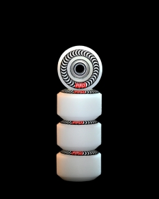 SPIRAL (WHITE) - WHITE REVERSIBLE REAL WEAR GRAPHIC STREET RS WHEELS (P3)